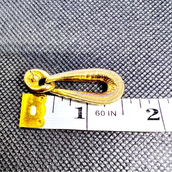 Swarovski Crystal Dangling Post Earrings Gold Plated Swan Stamp EUC - Picture 12 of 13